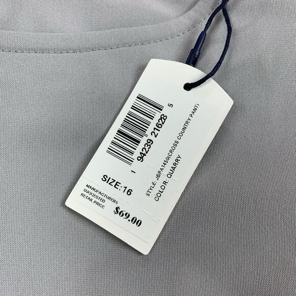 Johnnie O Pants Womens 16 Gray Prep Formance Chino Flat Front Preppy Golf - Picture 12 of 15